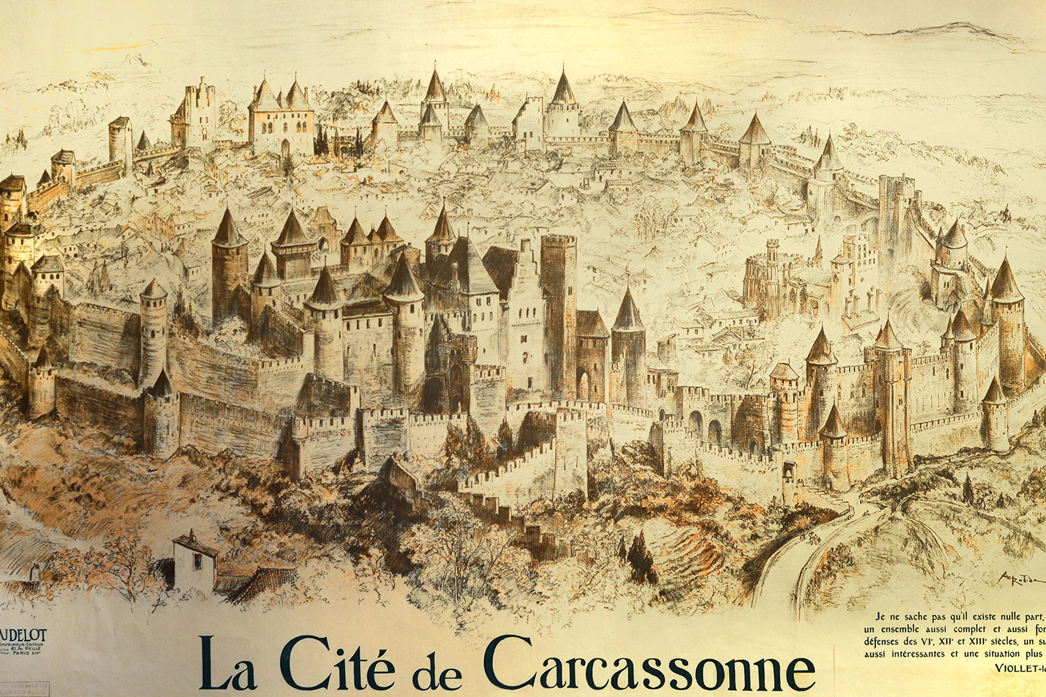 ancienne carte de Carcassonne / Old map of Carcassonne